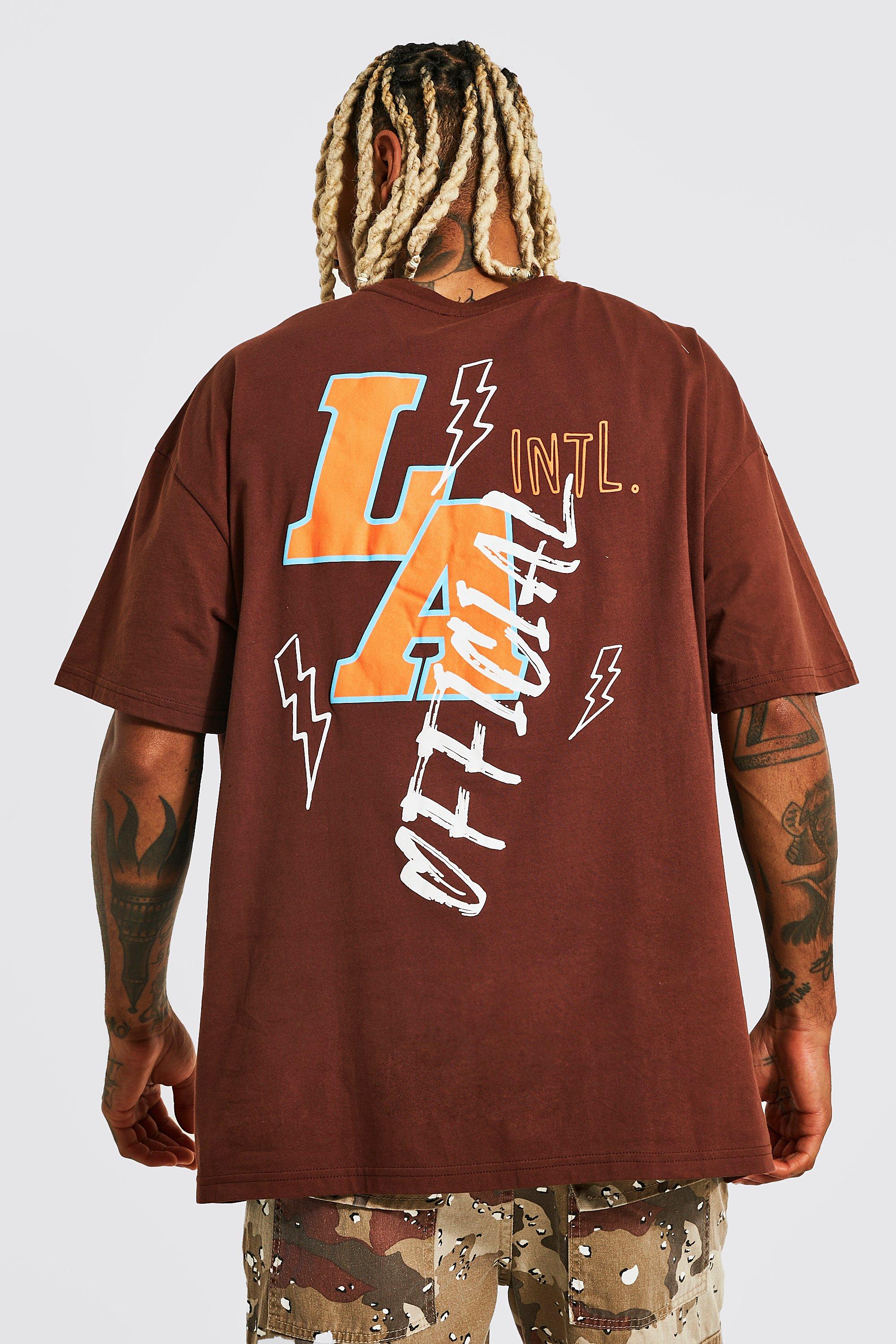 MLB Unisex Varsity Logo Oversized Short Sleeve Tee Shirt LA