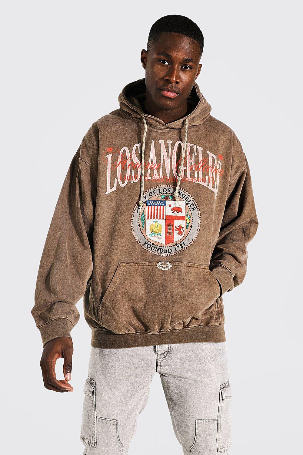 los angeles hoodie brown