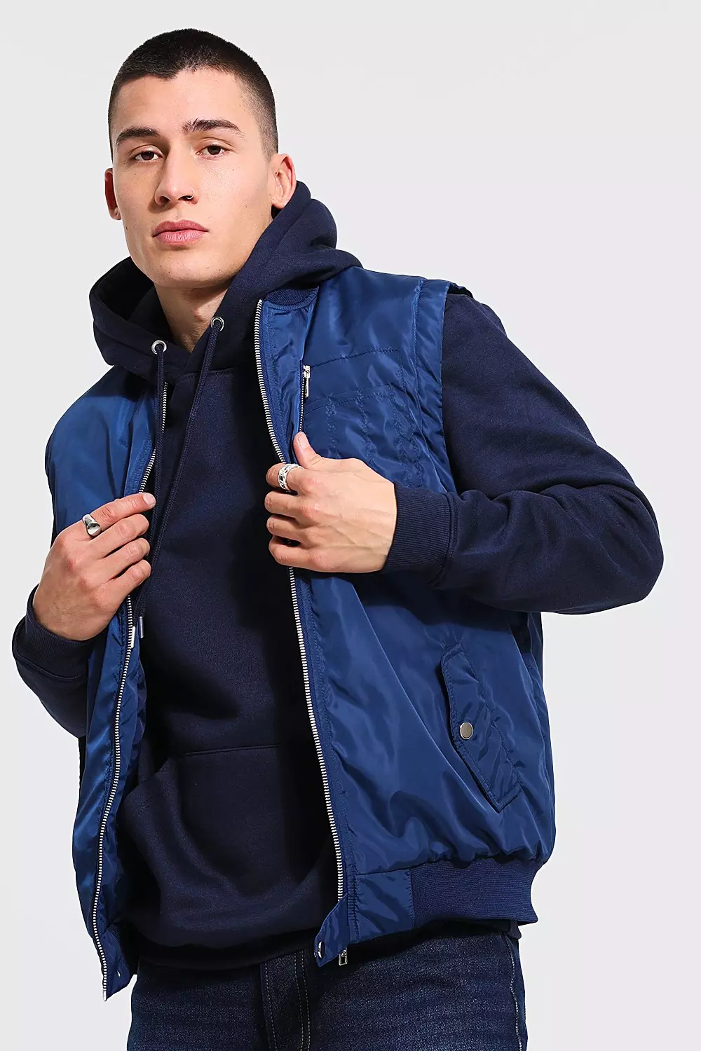 Sleeveless Bomber Jacket boohooMAN UK