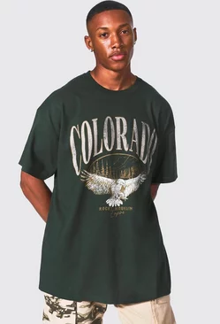 Oversized Colorado Varsity T-shirt Green