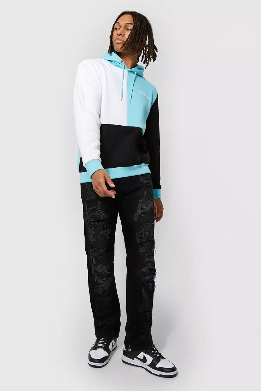 Washed black Relaxed Fit Rigid Trashed Jeans alternative image