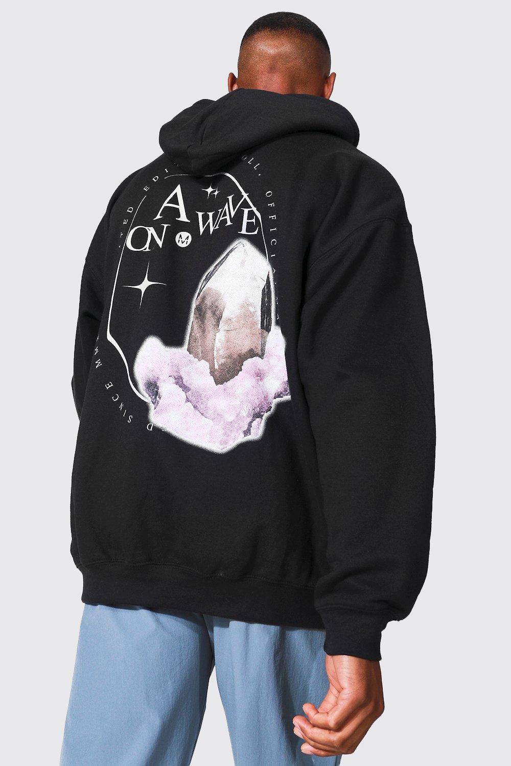 Oversized Back Print Hoodie boohooMAN UK