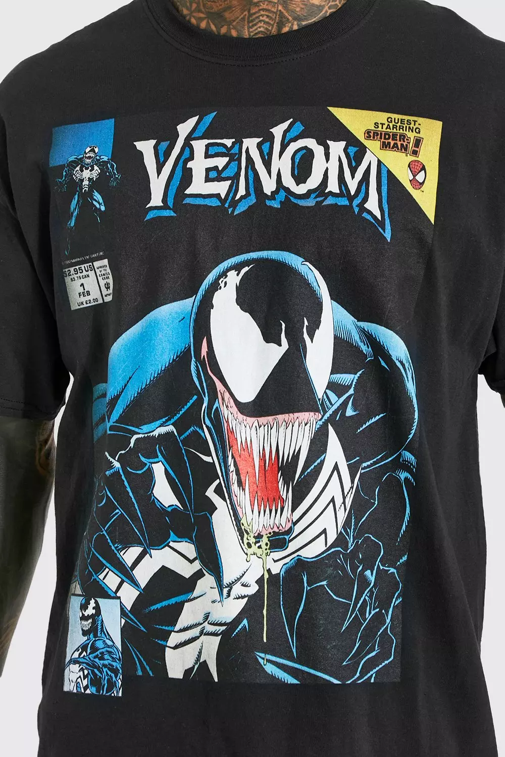 Black Oversized Gelicenseerd Venom T-Shirt alternatieve afbeelding