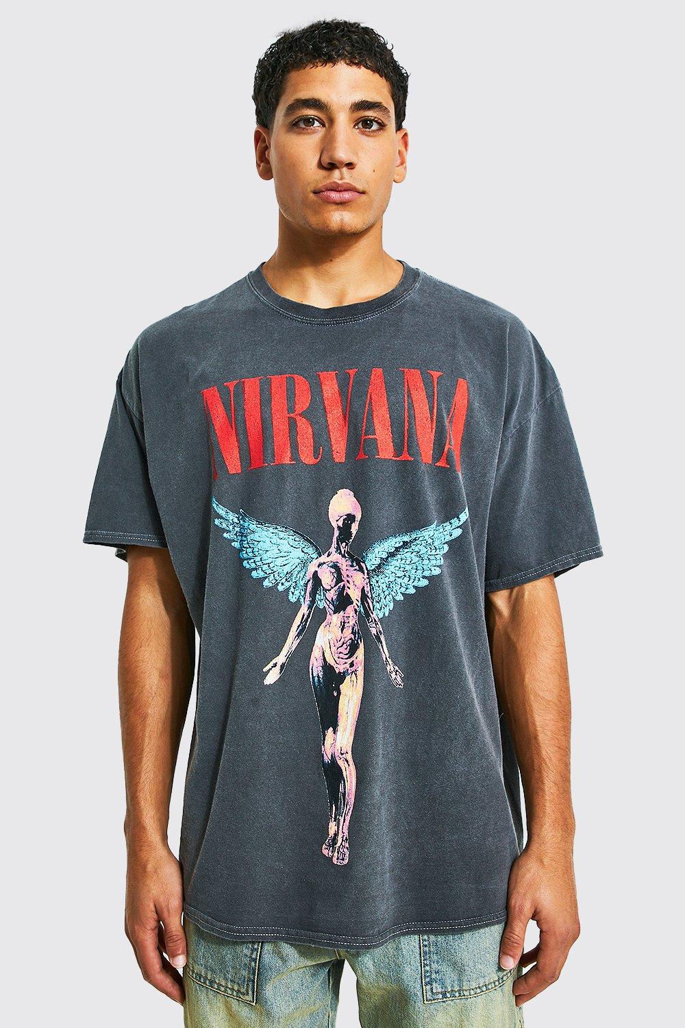 Nirvana Acid Wash License Graphic T-Shirt