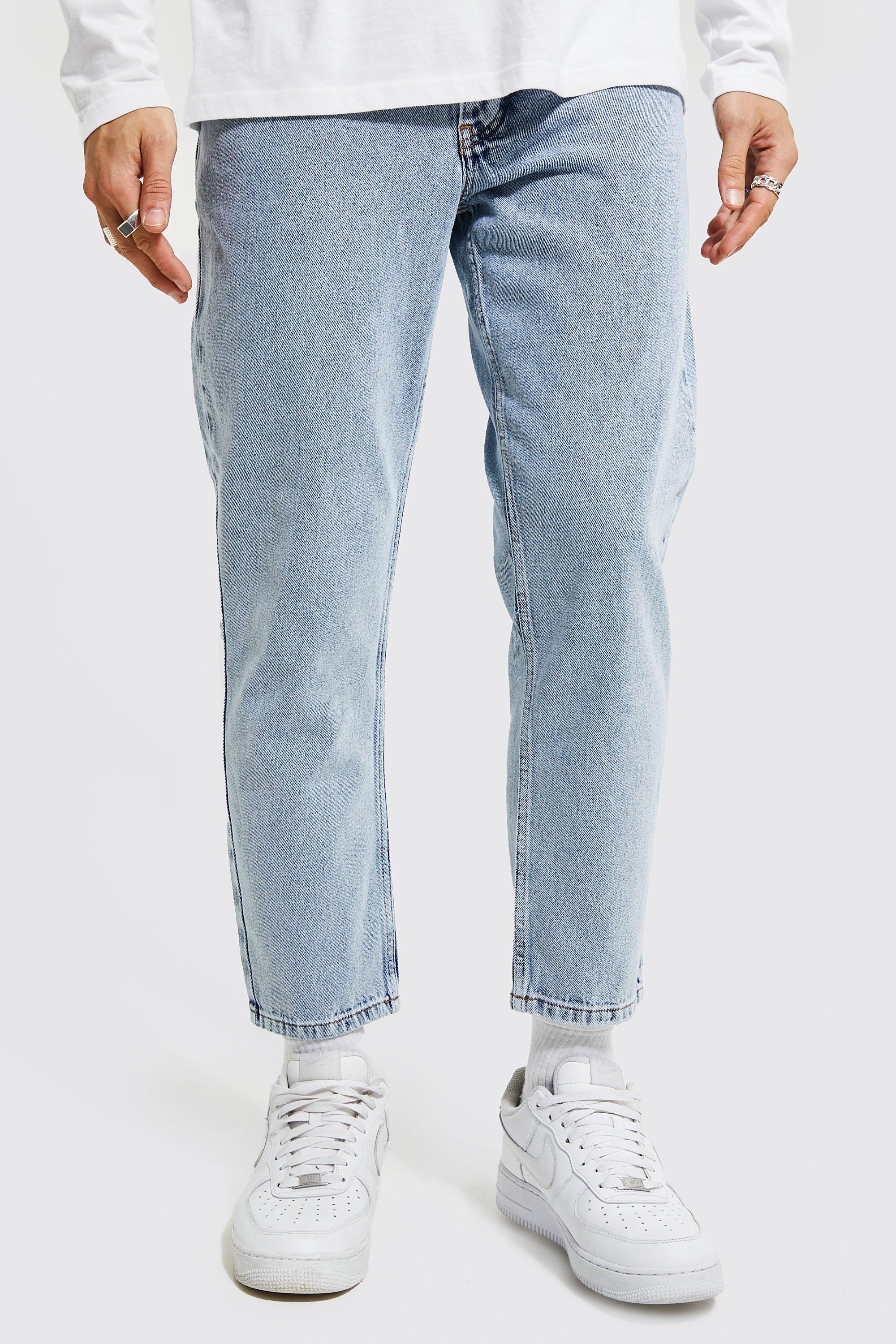 boohooMAN Relaxed Rigid Shine Monogram Jeans