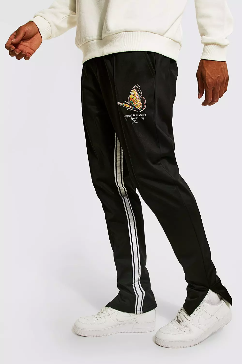 Boohooman butterfly joggers sale