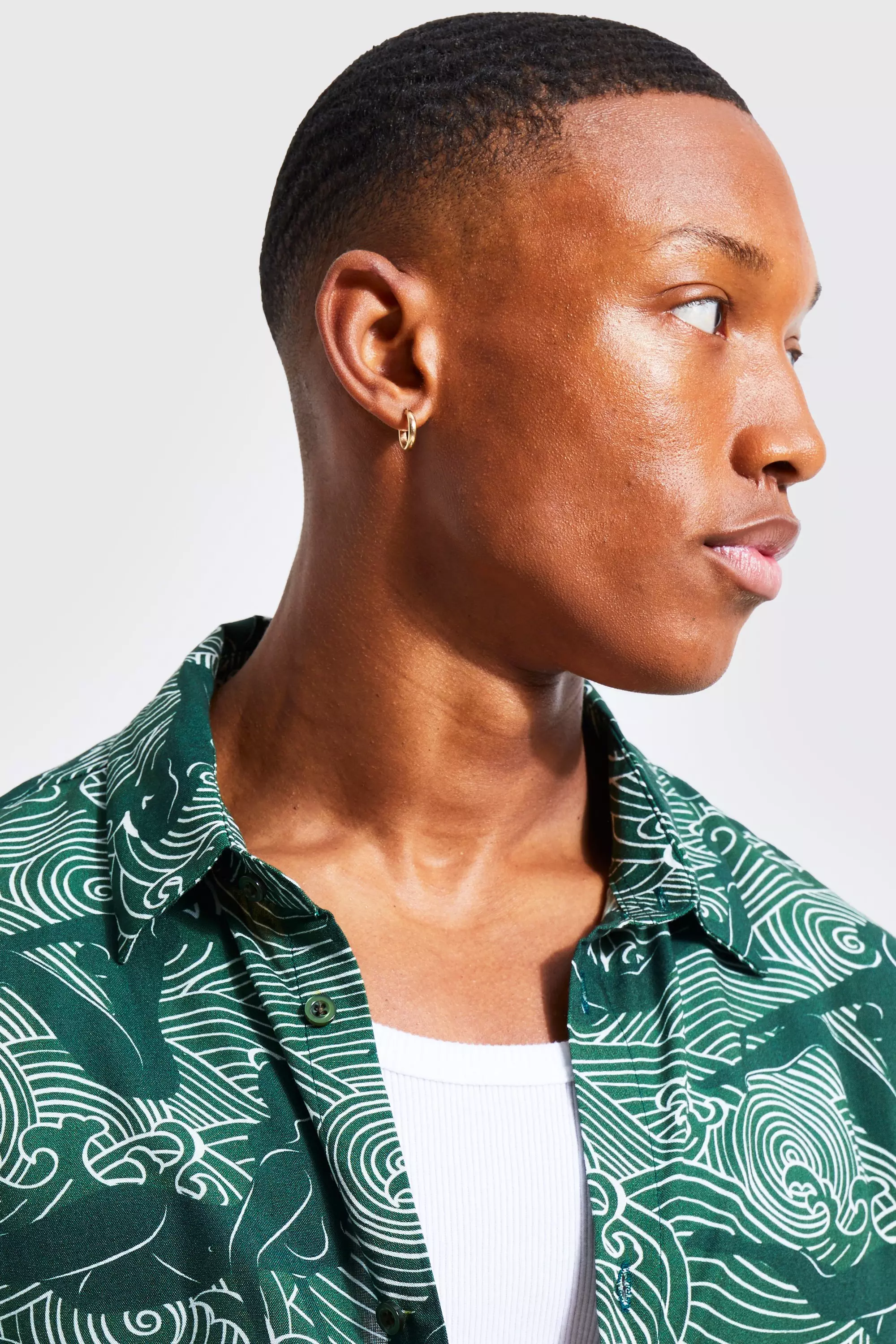 Green Viscose Blouse Met Lange Mouwen alternatieve afbeelding
