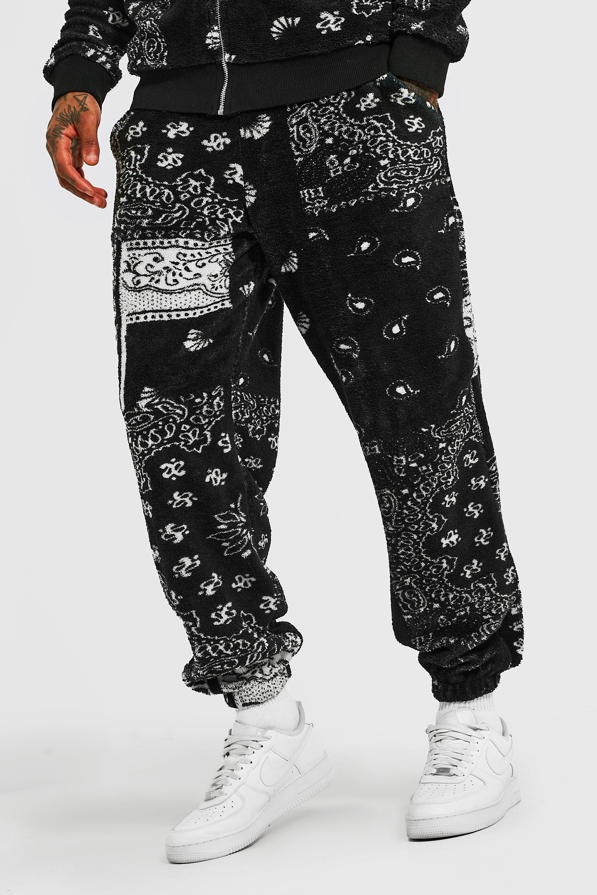 Oversized Bandana Print Borg Jogger boohooMAN USA