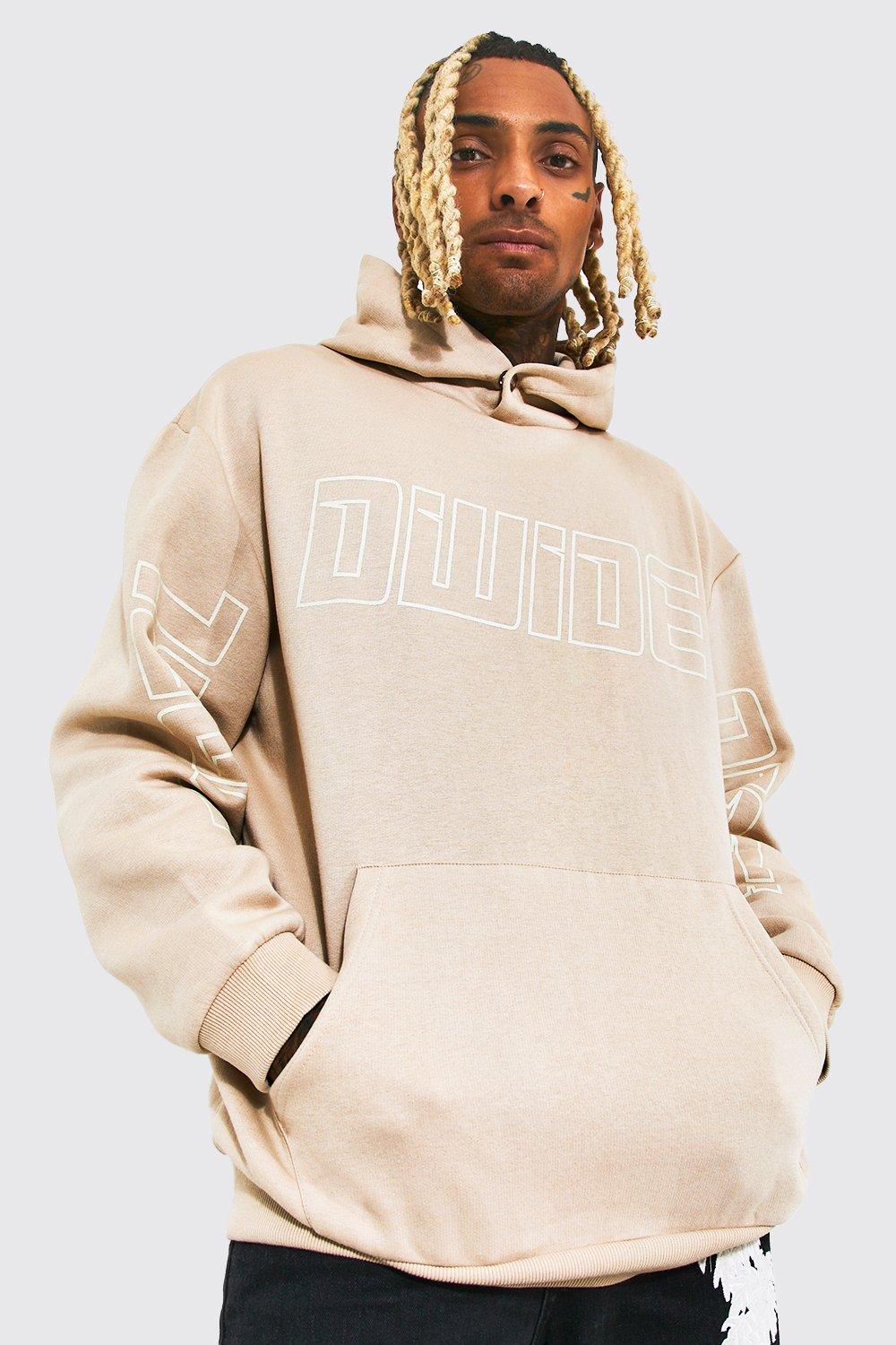 Oversized Worldwide Print Hoodie boohooMAN USA