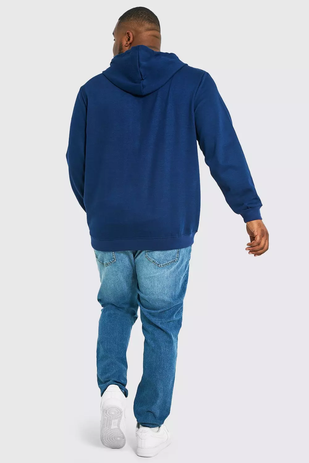 Navy Plus Size Basic Overhead Hoodie alternatieve afbeelding