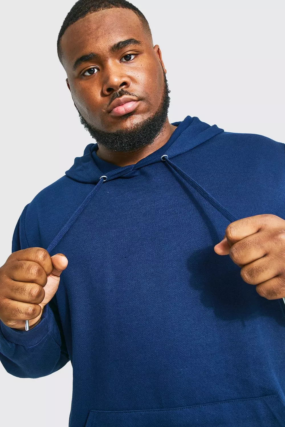 Navy Plus Size Basic Overhead Hoodie alternatieve afbeelding