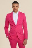 Pink Skinny Single Breasted Suit Jacket