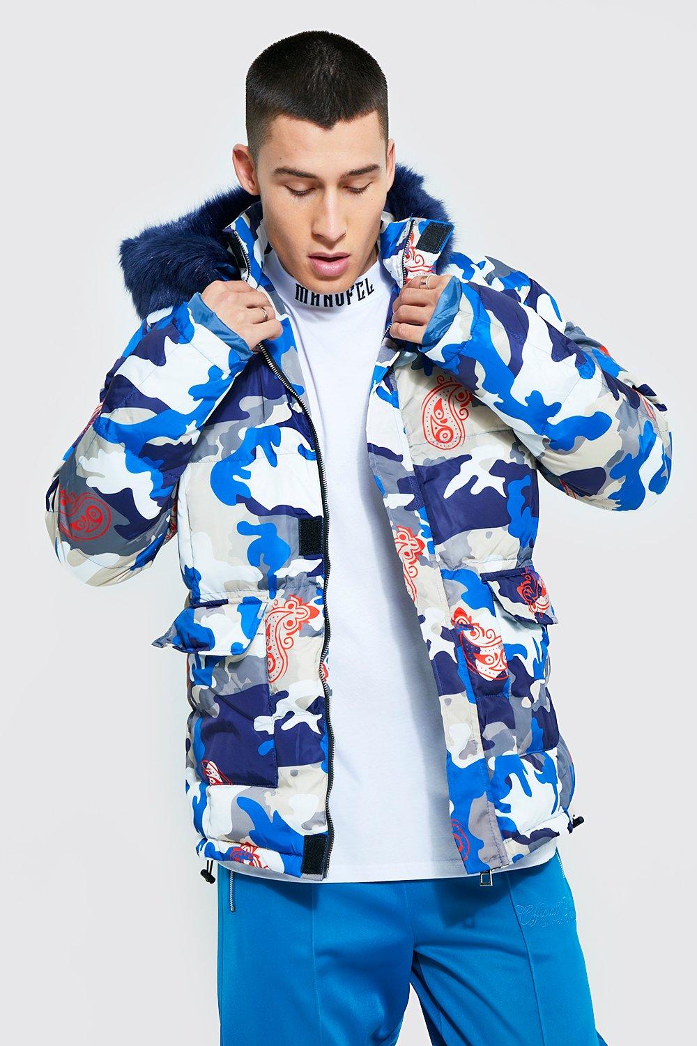 Paisley Camouflage Puffer Jacket