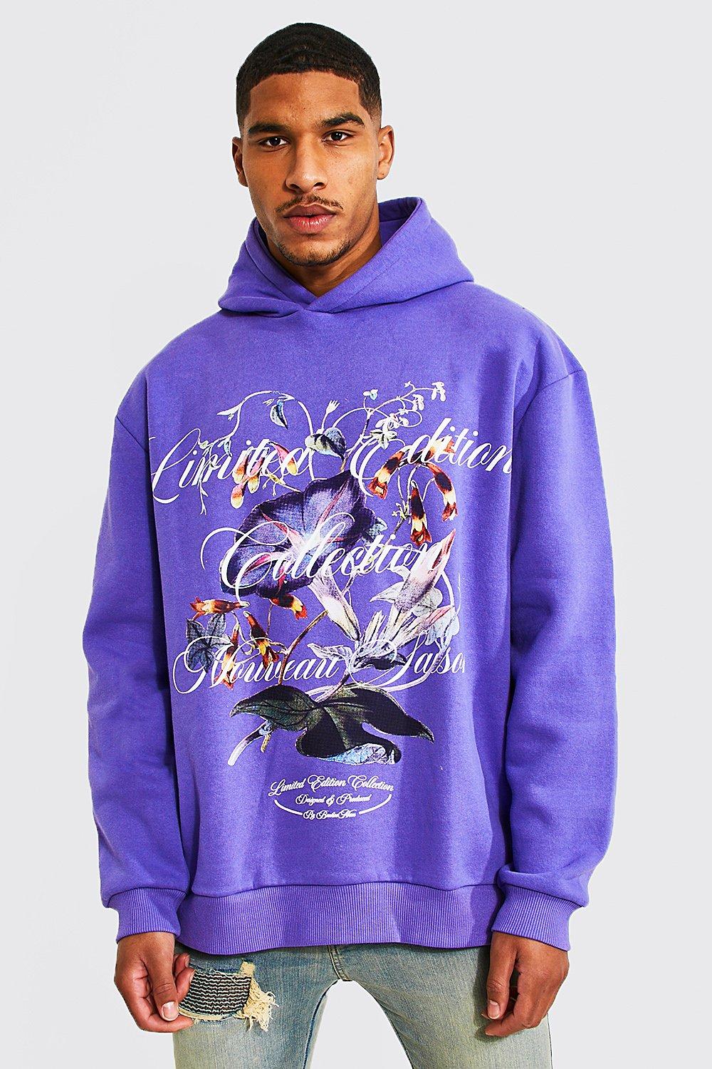 Tall Oversized Limited Floral Print Hoodie