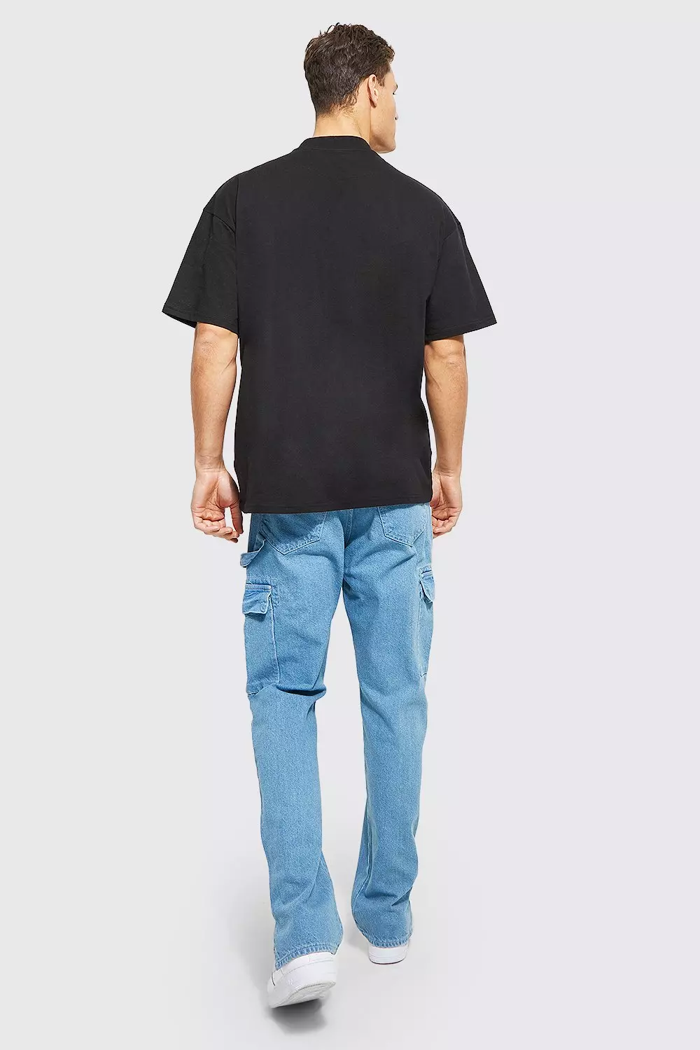 Antique blue Tall Straight Carpenter Split Hem Cargo Jeans alternative image
