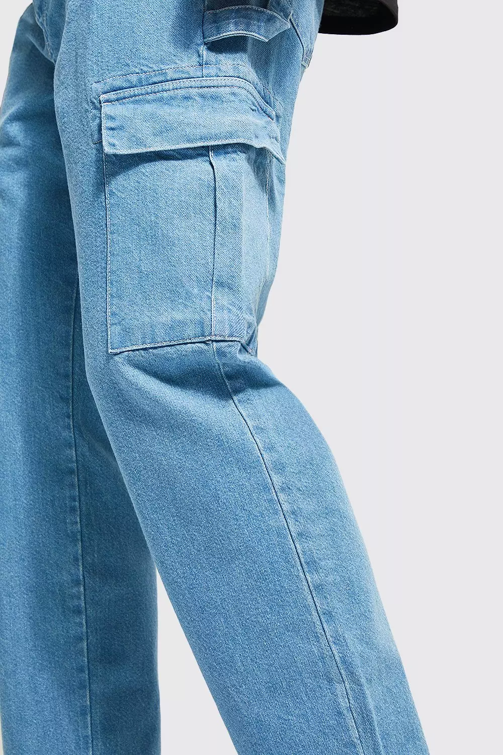 Antique blue Tall Straight Carpenter Split Hem Cargo Jeans alternative image