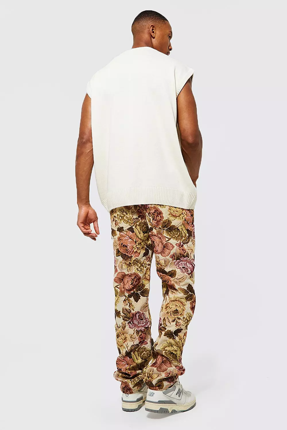 Sand Relaxed Fit Floral Tapestry Jeans alternative image