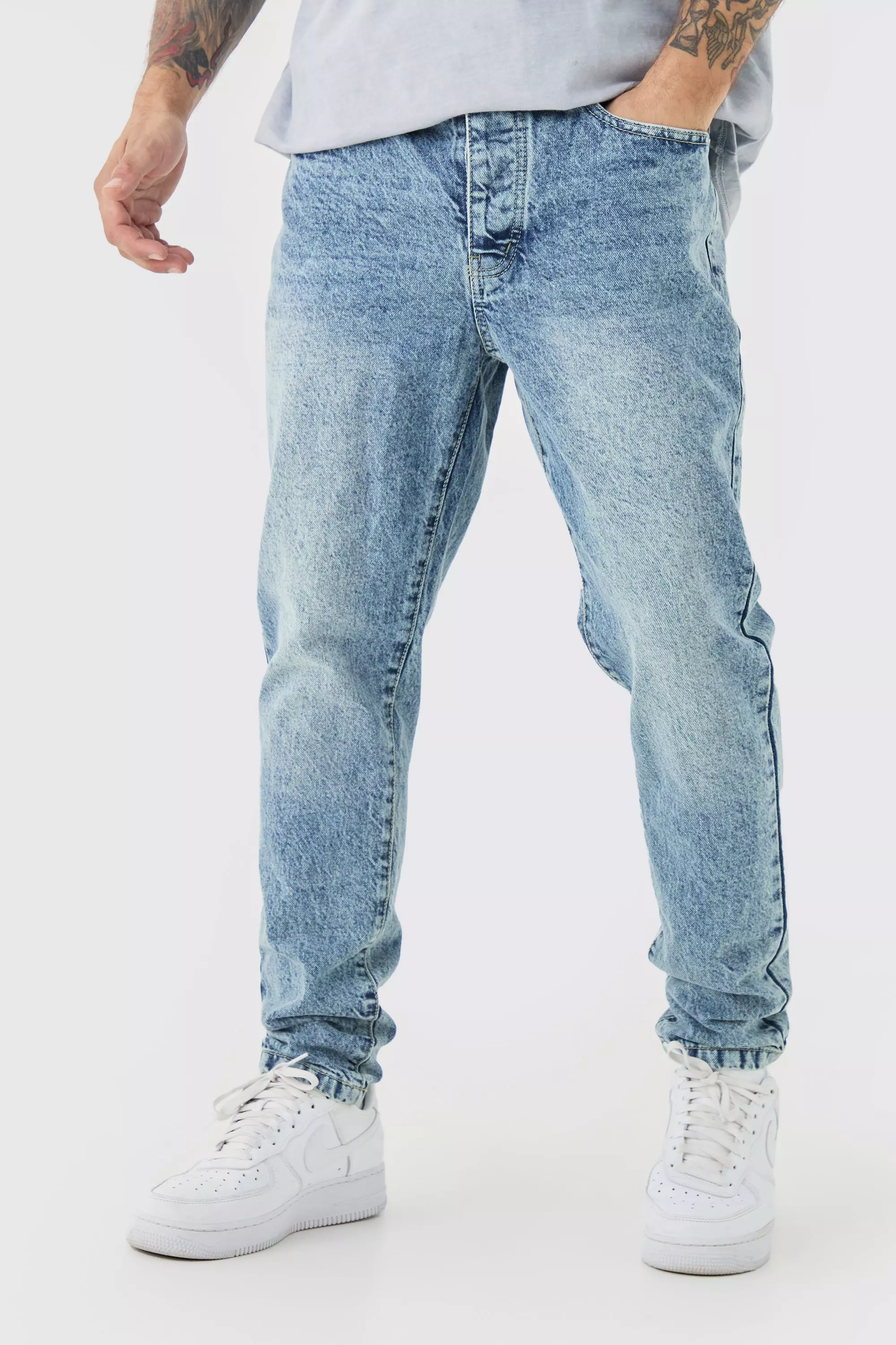 Blue Tapered Fit Rigid Jeans