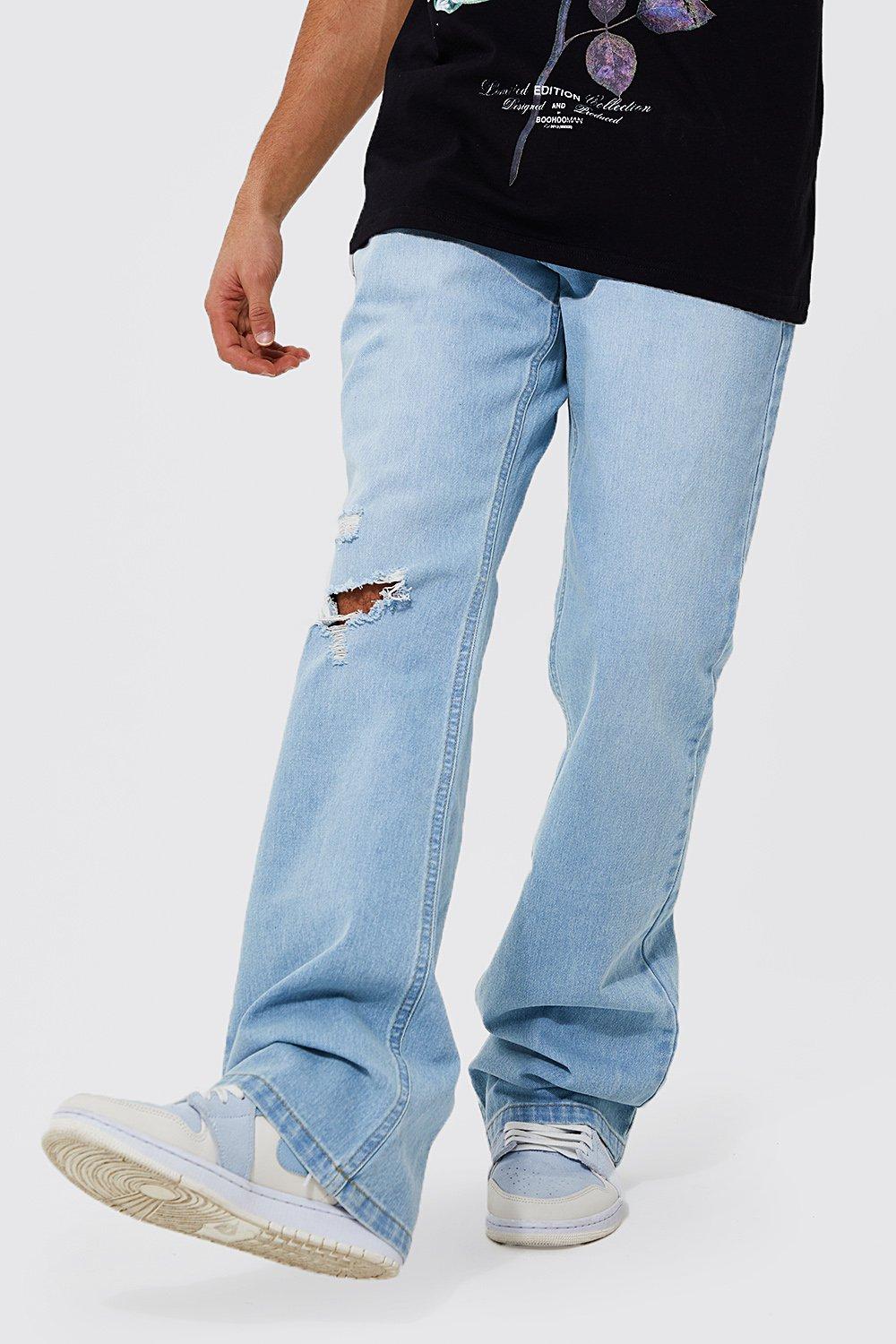 Jean bootcut rigide Homme BoohooMAN Homme Vêtements Pantalons & Jeans Jeans Bootcut jeans 