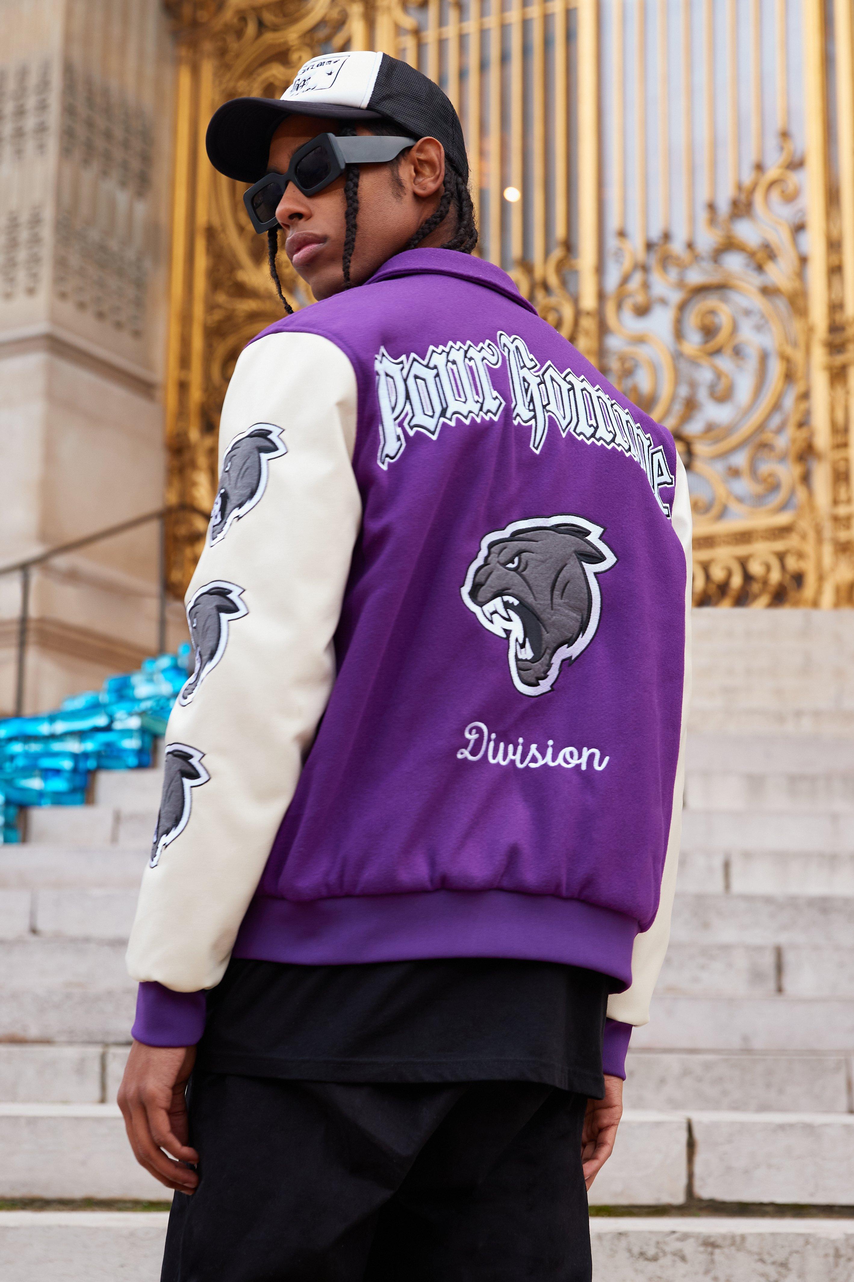 varsity jacket purple