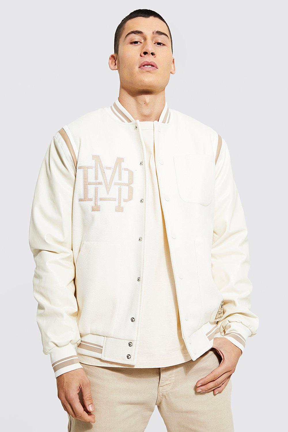 Weekday jamie varsity jacket in beige