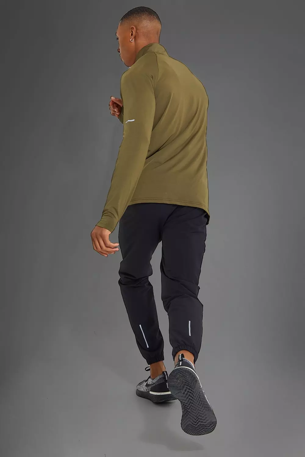Top de sport à col zippé - MAN Active, Khaki autre image