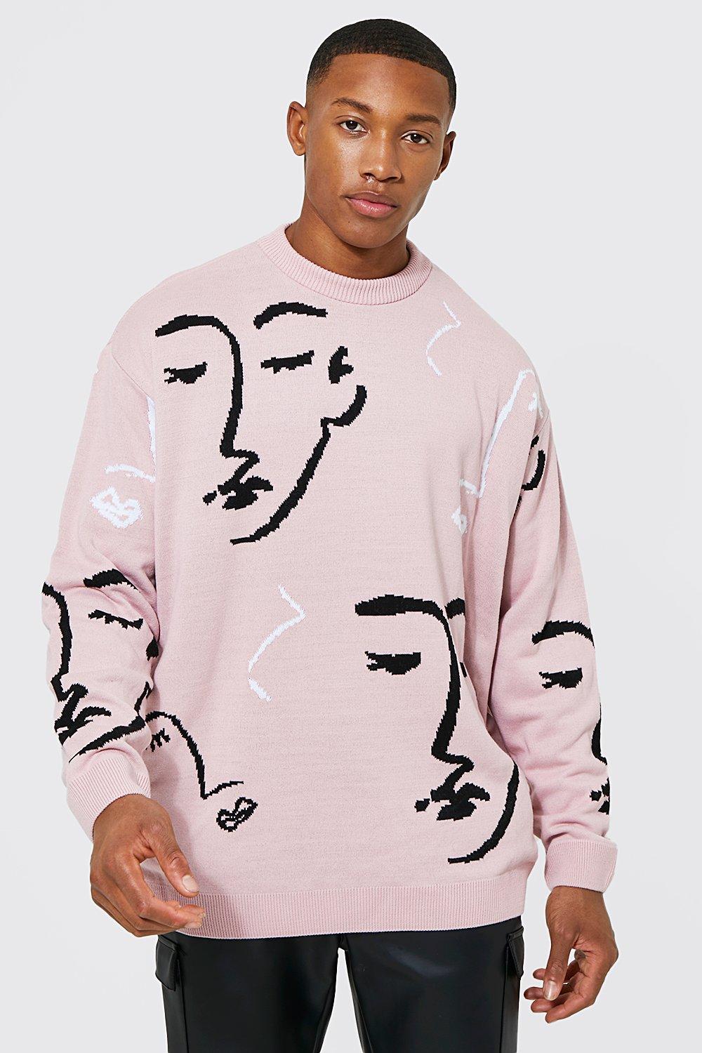 daiktas Parana upė Reganas pink oversized crew neck Detalizuoti Sėti ašis