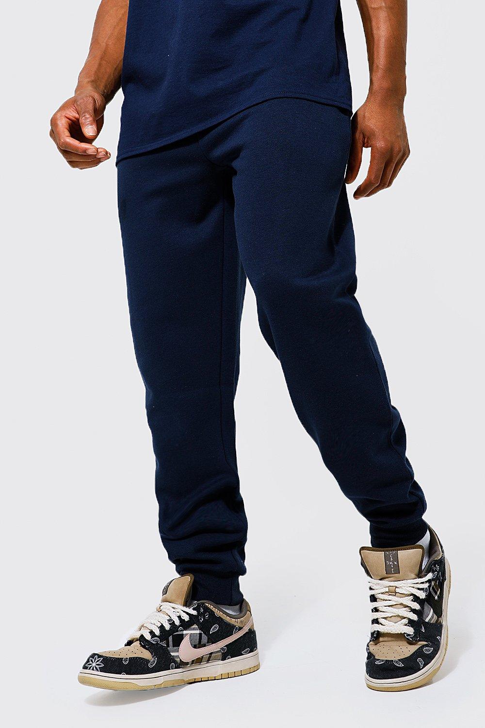 boohooman navy joggers