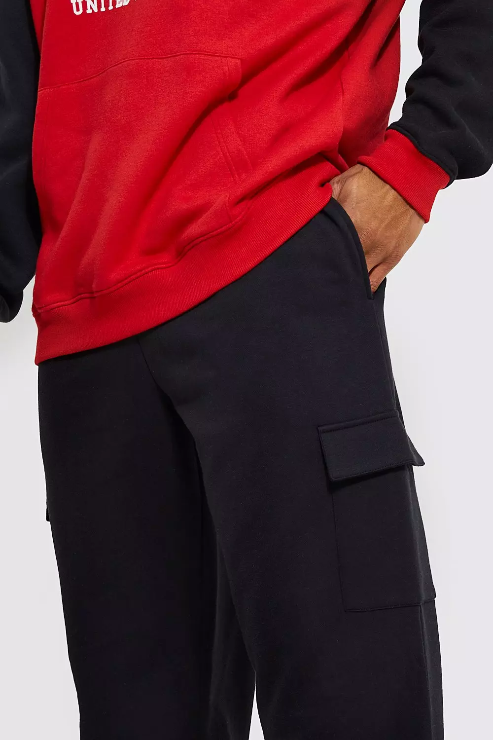 Lockere Cargo-Jogginghose aus REEL Baumwolle, Black alternatives Bild