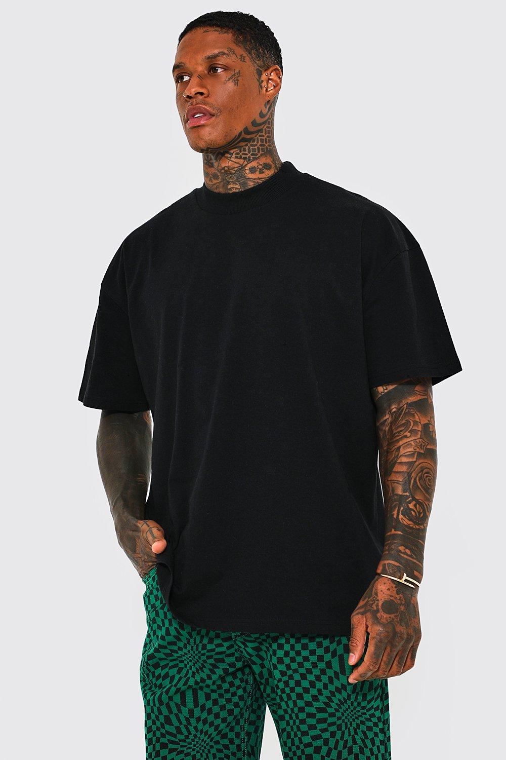 boohooMAN Men's Oversized Extended Neck Graphic T-Shirt