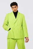 Lime Double Breasted Seam Relaxed Suit Jacket