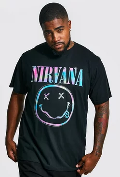 Plus Nirvana Tie Dye Logo License T-shirt Black