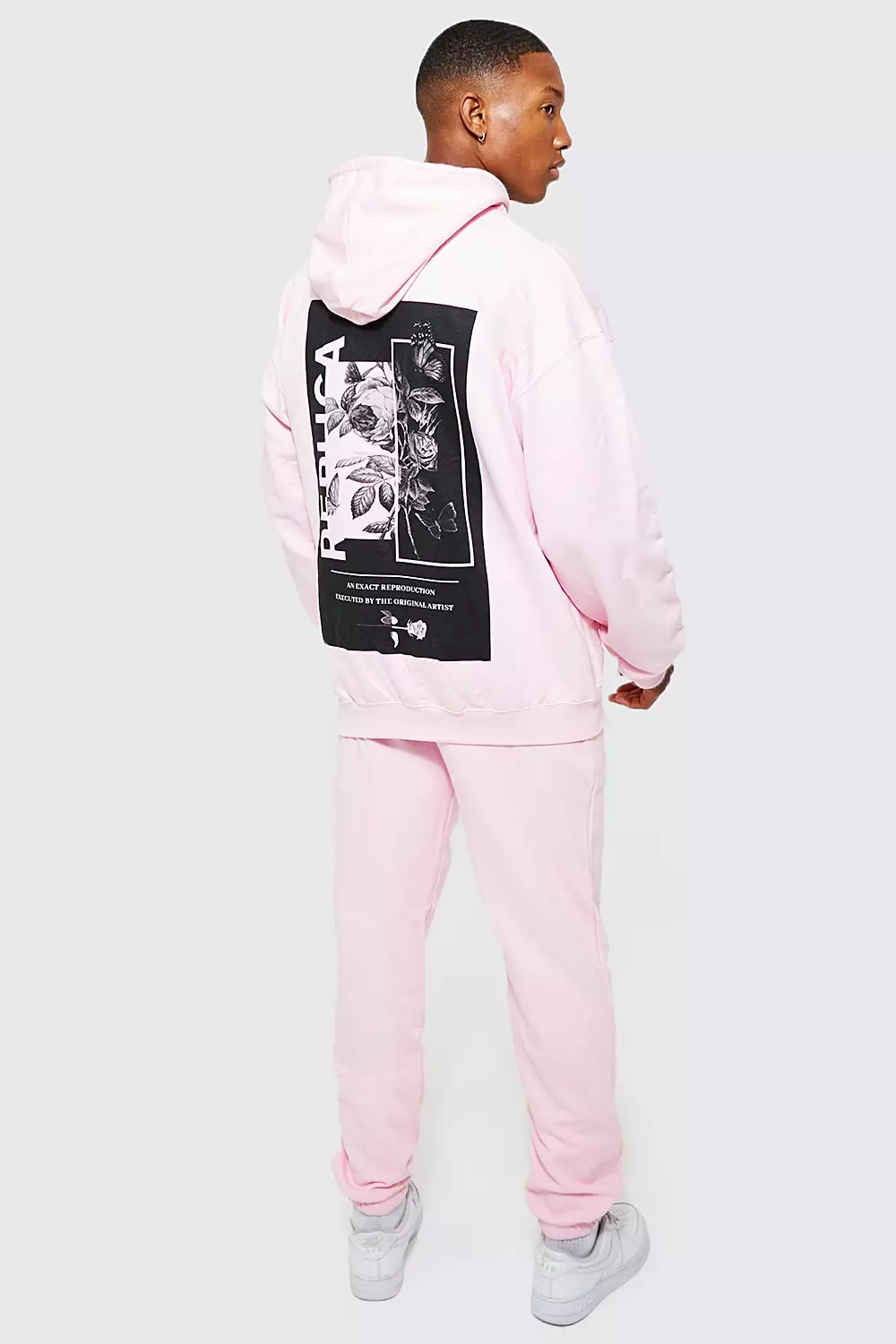 Light pink Oversized Replica Graphic Hooded Tracksuit alternative image