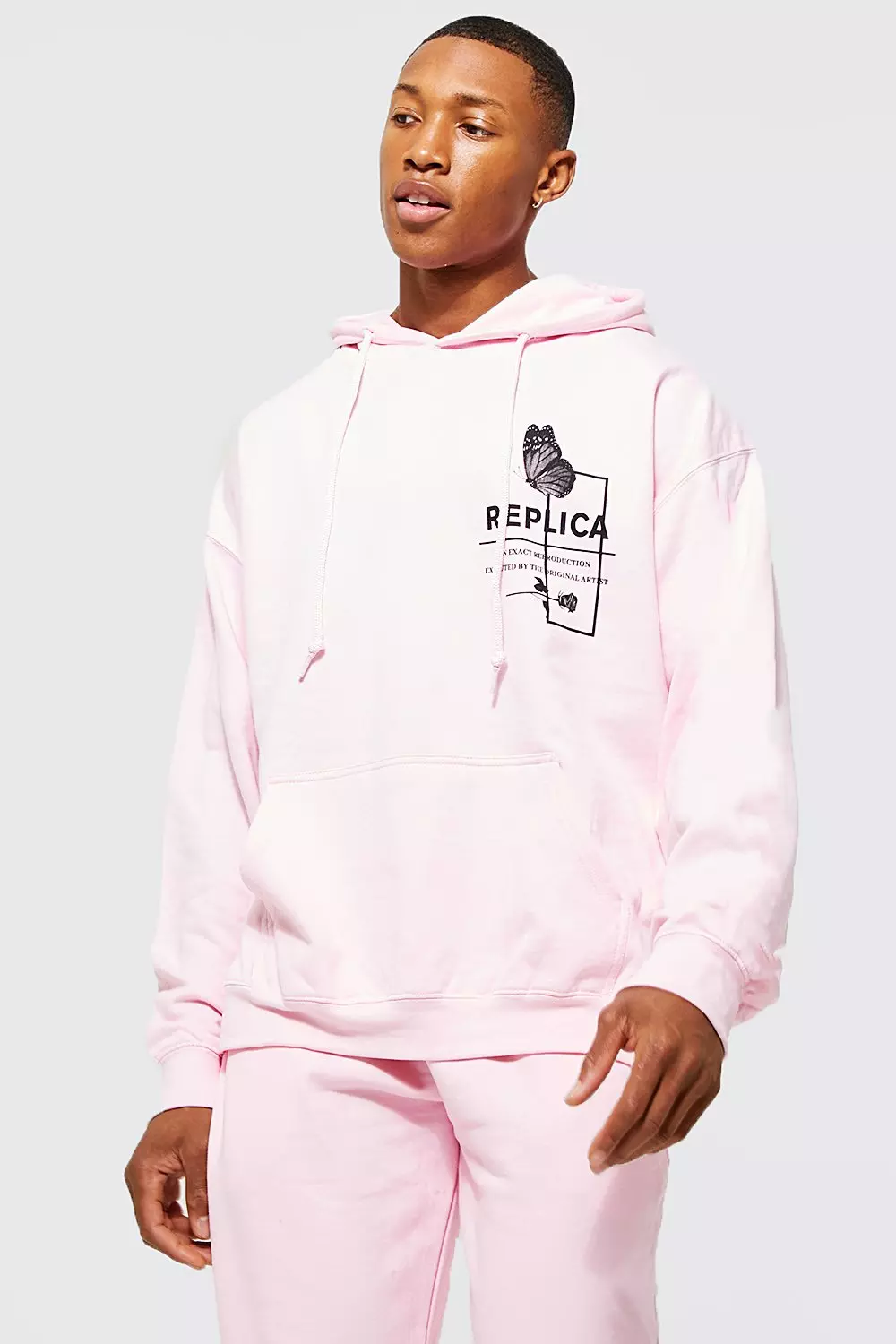 Light pink Oversized Replica Graphic Hooded Tracksuit alternative image