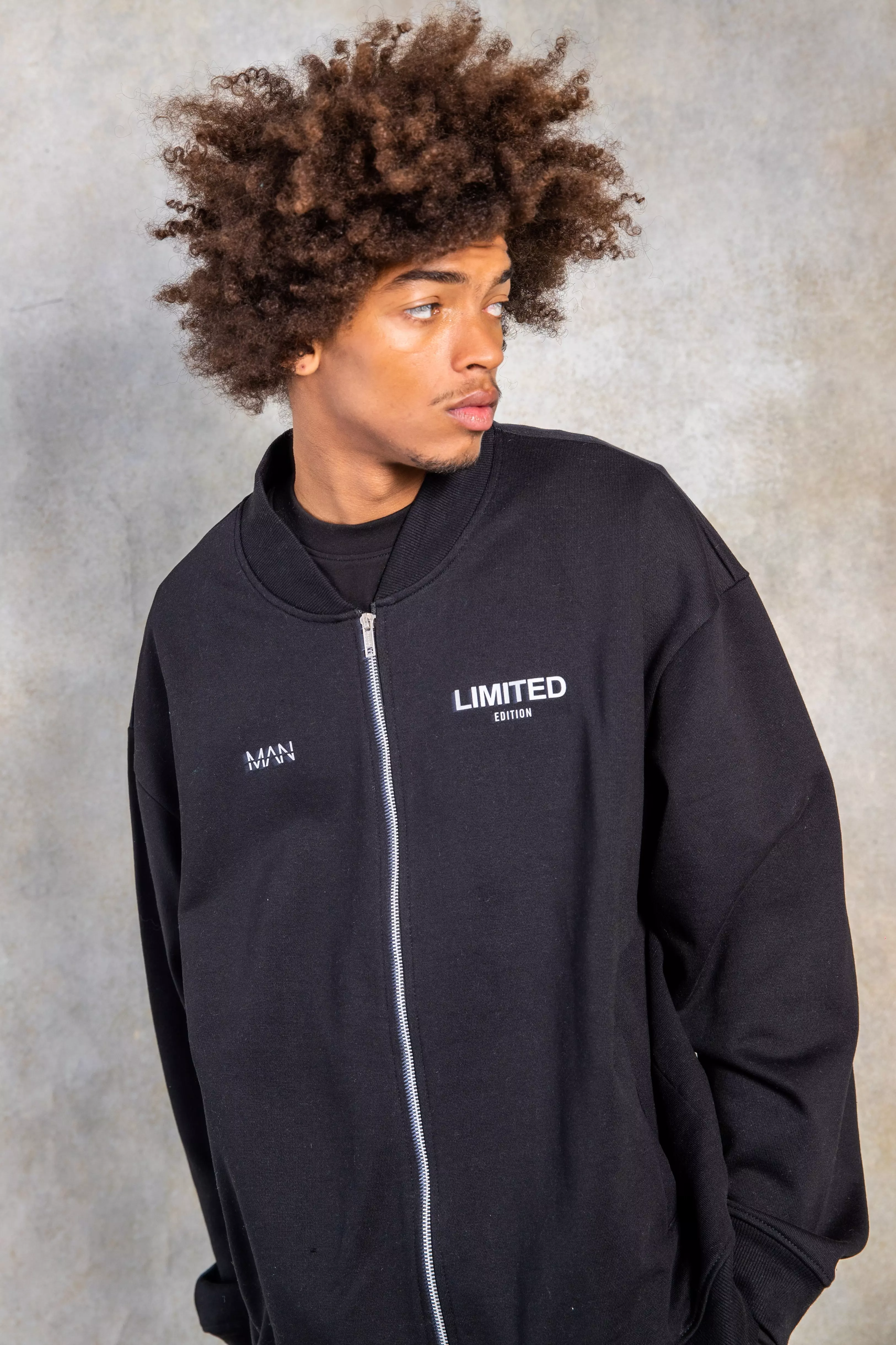 Giacca Bomber Oversize Pesante Limited, Black immagine alternativa