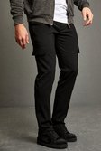 Black Smart Cargo Pocket Slim Fit Trousers