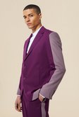 Purple Single Breasted Relaxed Spliced Suit Jacket