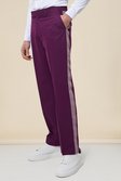 Purple Relaxed Spliced Suit Trousers