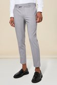 Grey Crop Skinny Suit Trousers