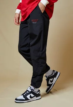 Black Relaxed Fit Shell Worker Cargo Pants