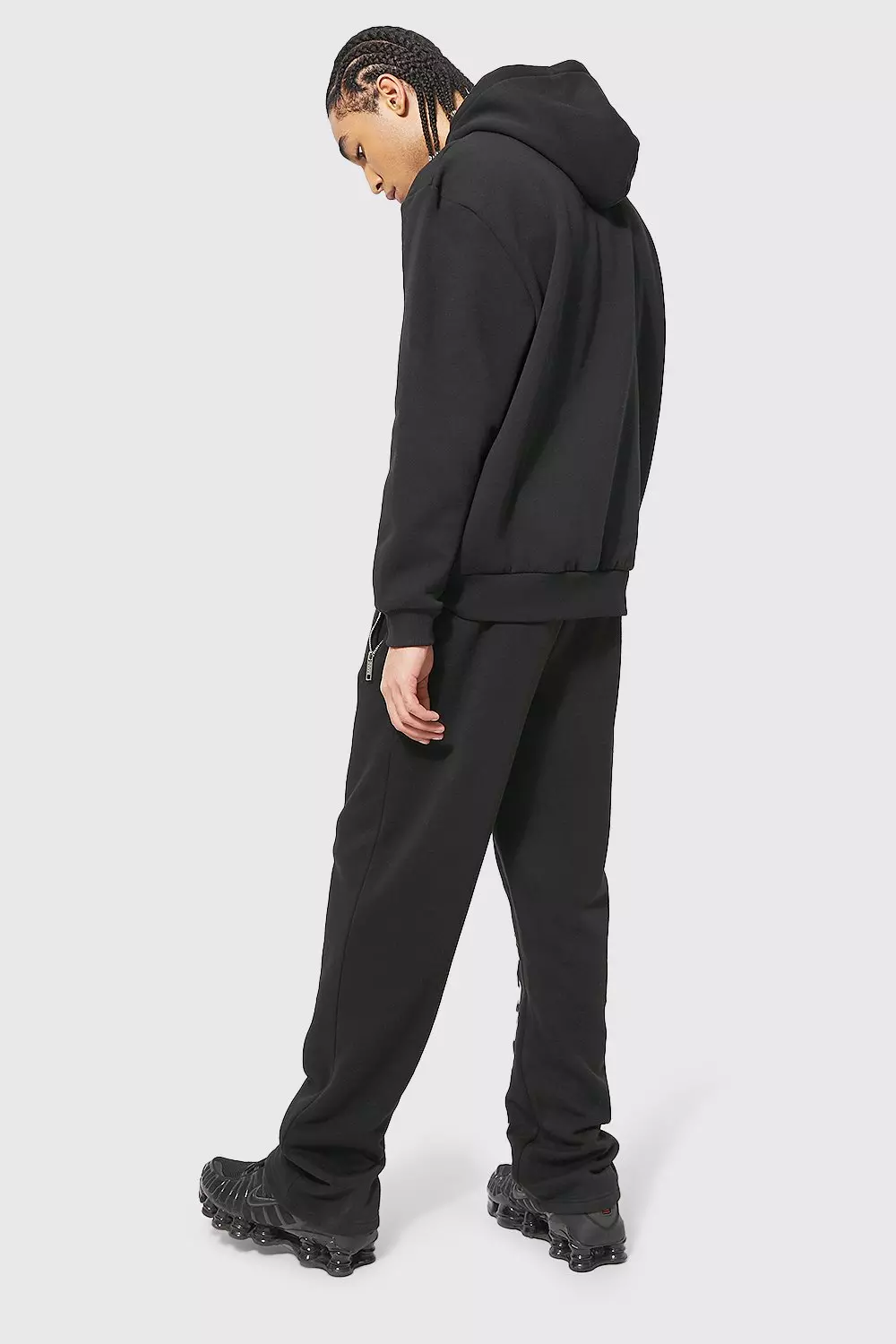 Black Oversized Official Graphic Zip Through Hoodie alternative image