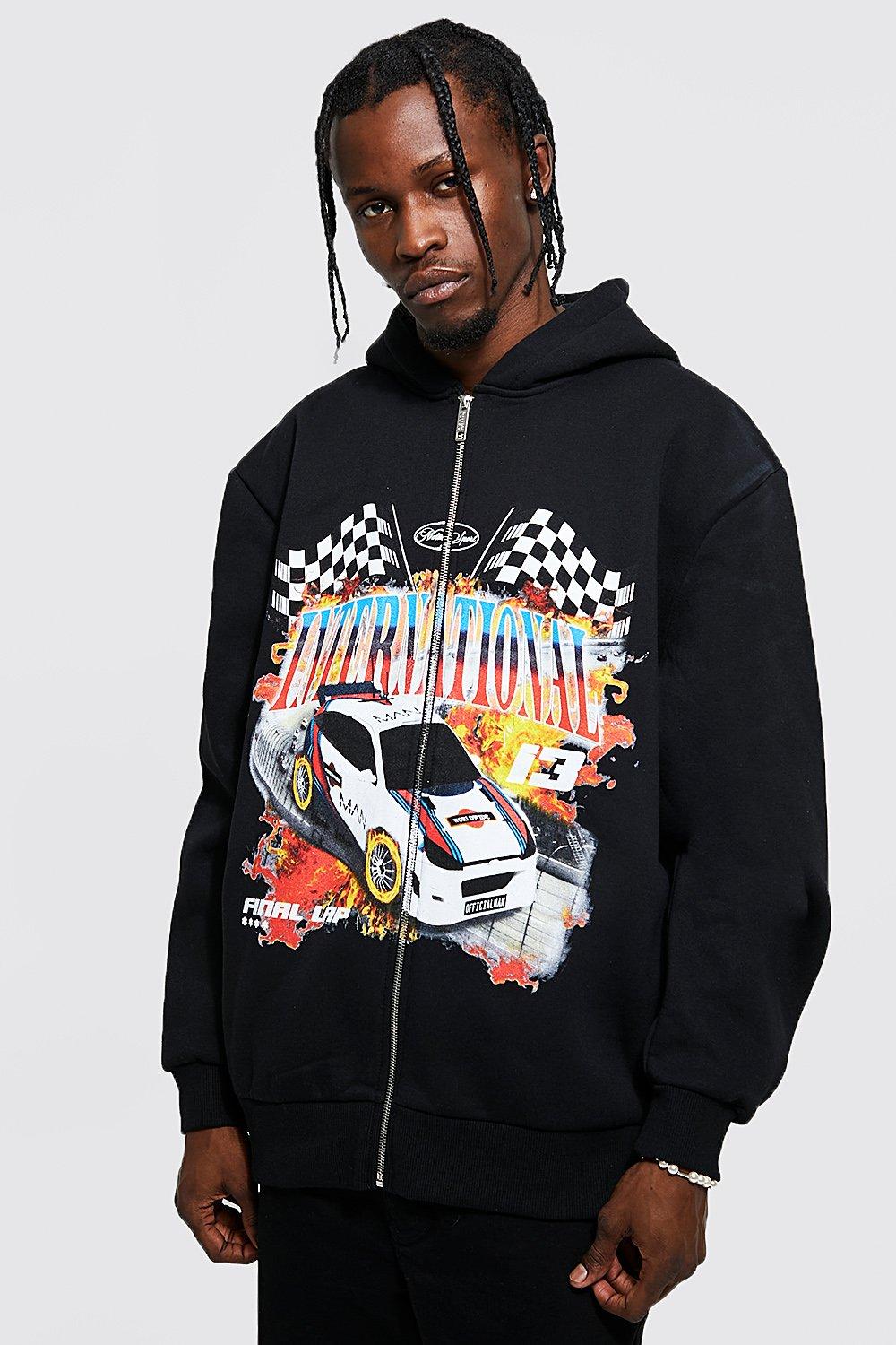 Boohooman zip online hoodie