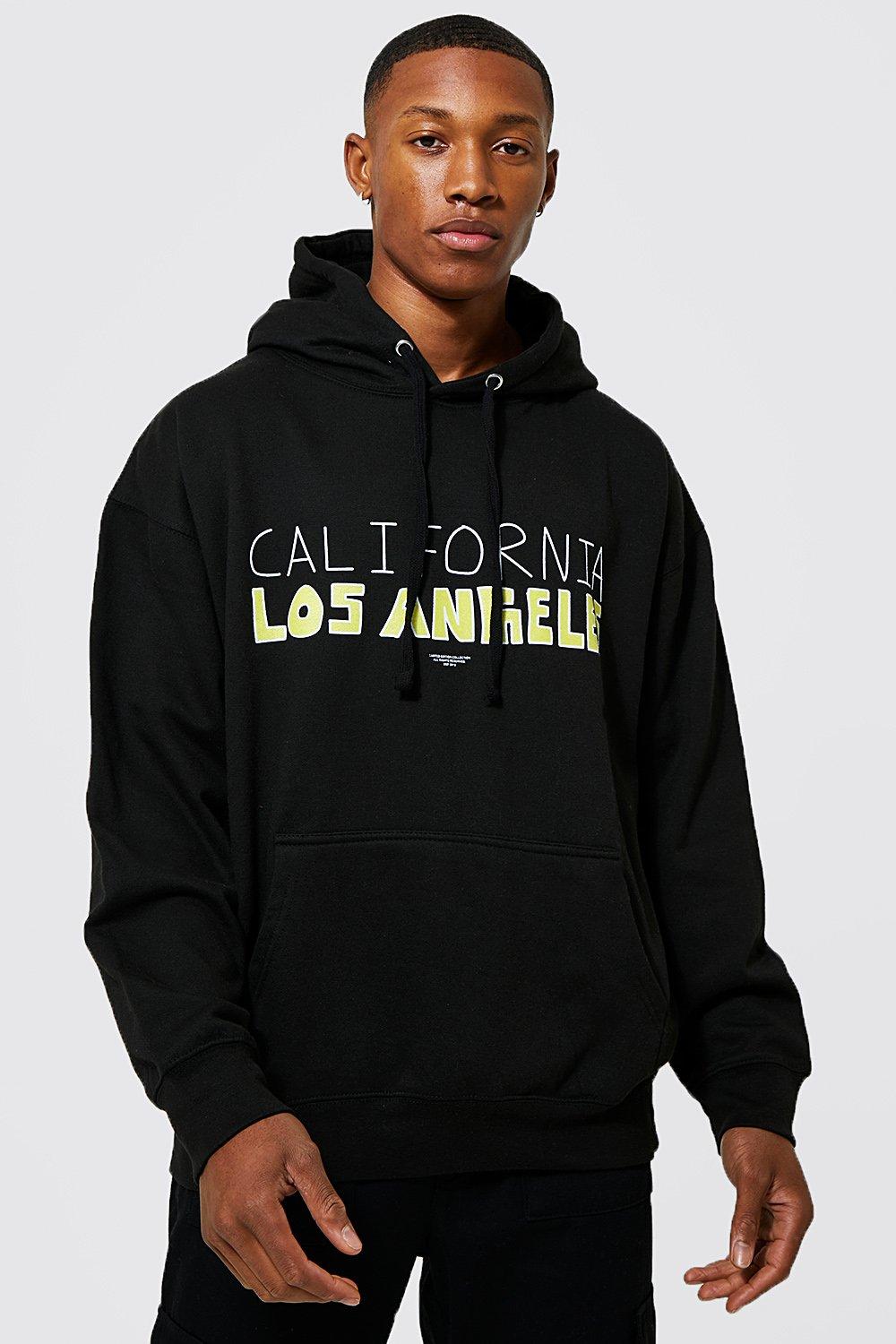 Oversized Los Angeles Printed Hoodie | boohooMAN USA