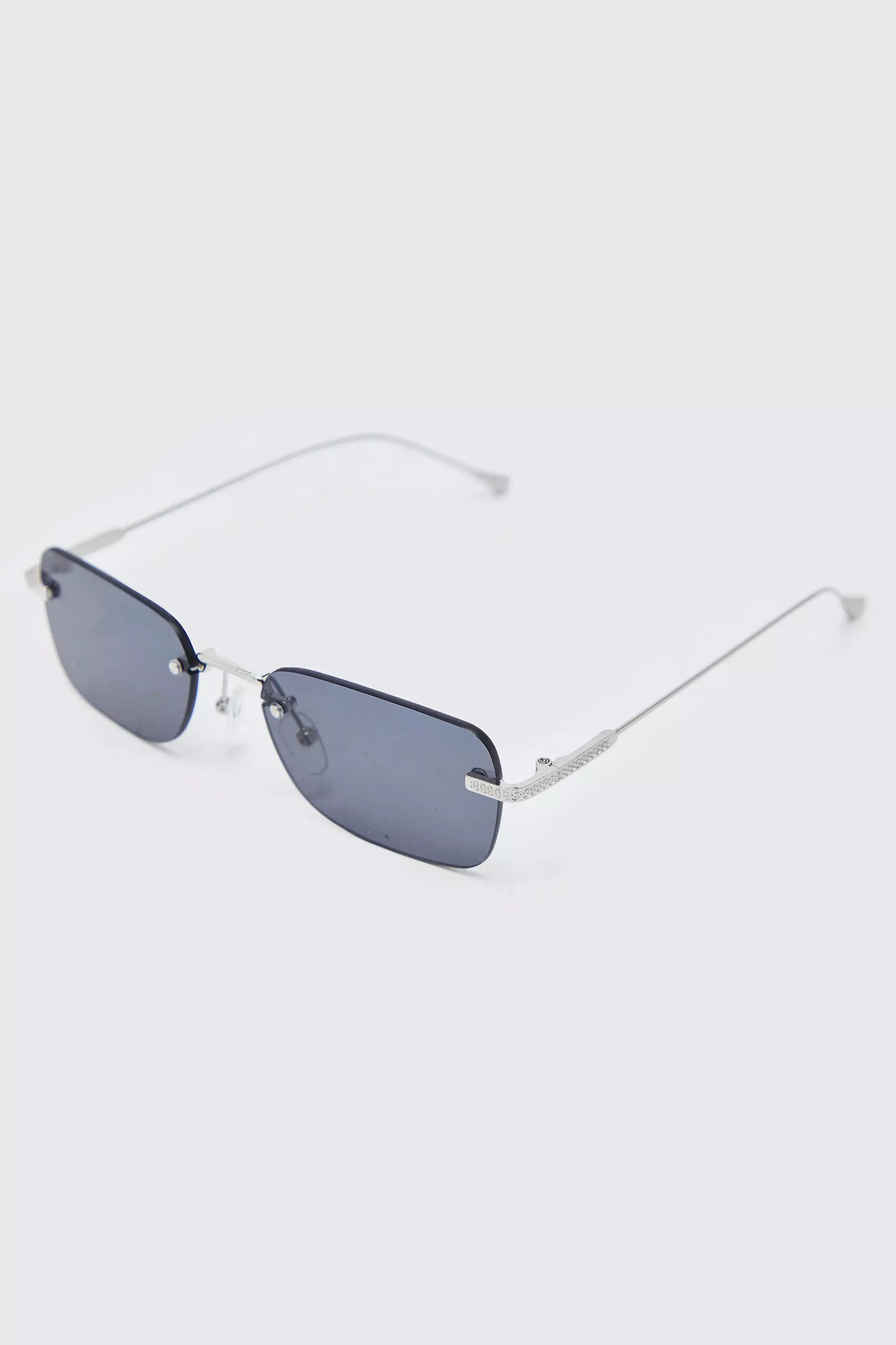 Lunettes de soleil et rectangulaires sans monture, Silver autre image