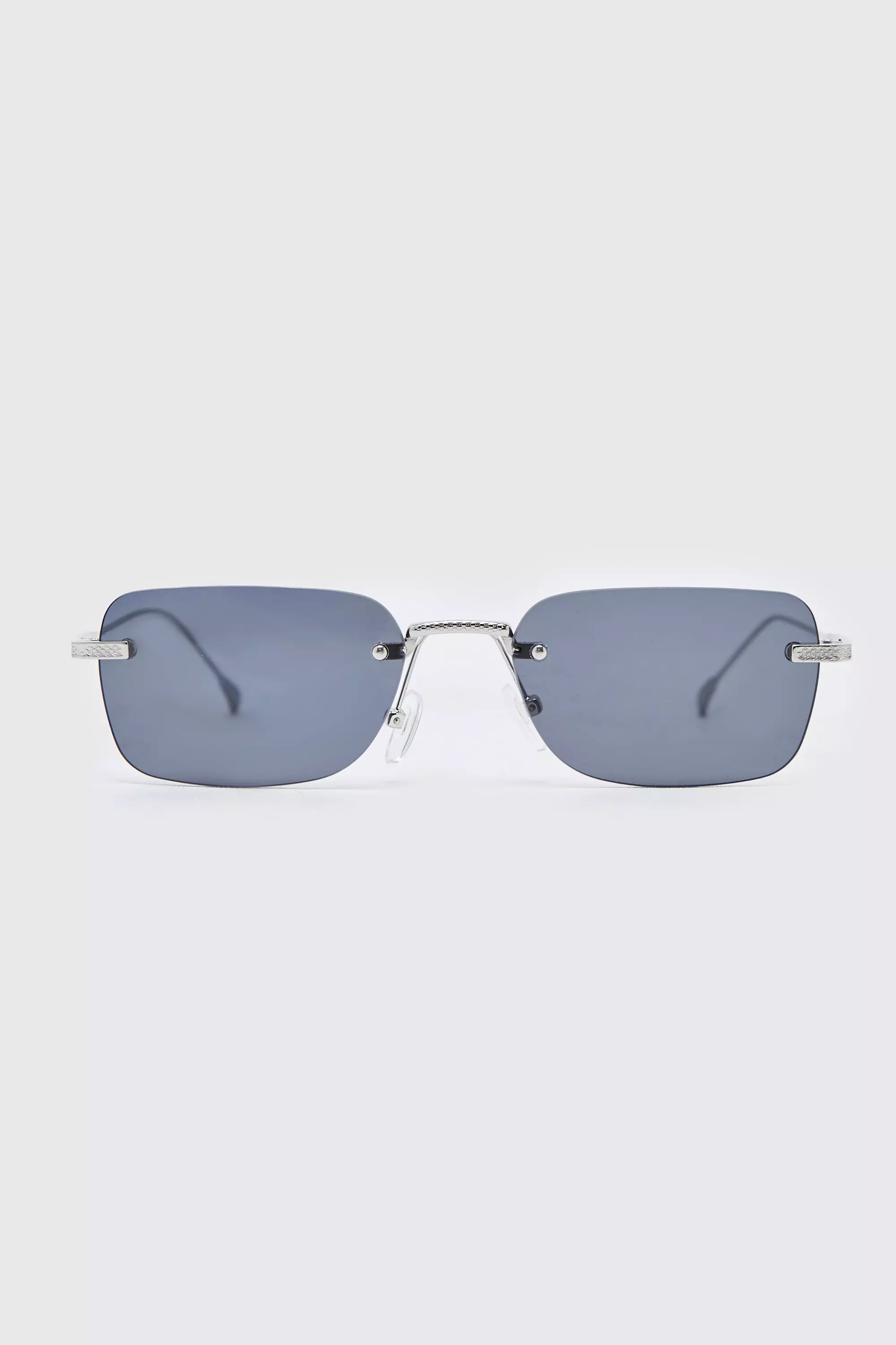 Lunettes de soleil et rectangulaires sans monture, Silver autre image