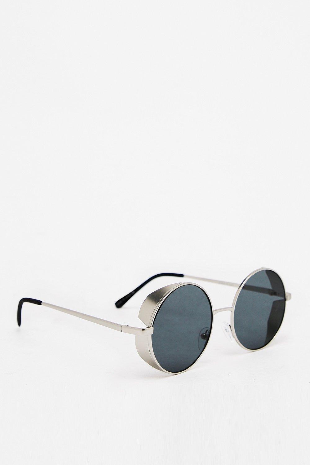 boohooMAN Men's Round Metal Sunglasses