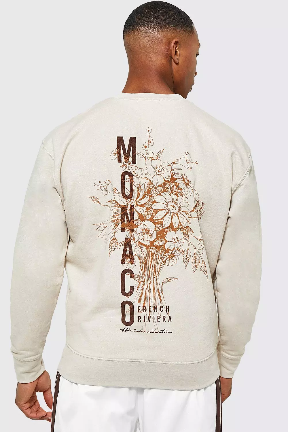 Sand Beige Monaco Back Print Sweatshirt