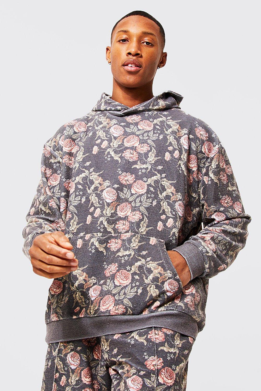 Tall Oversized Limited Floral Print Hoodie