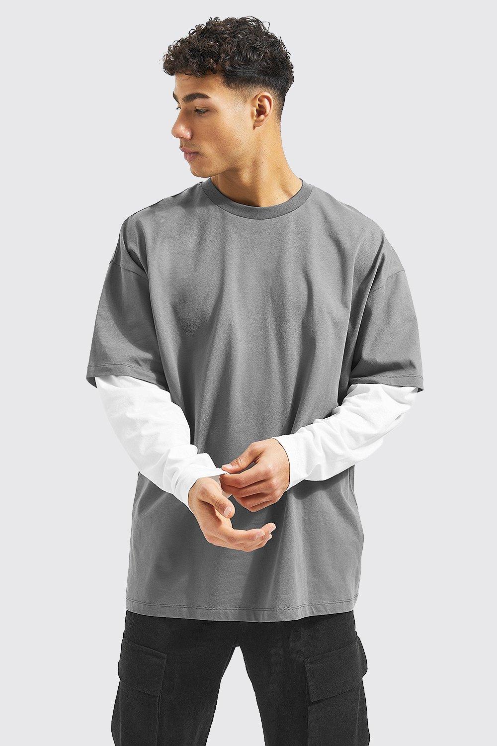 Oversized Faux Layer Long Sleeve T-shirt