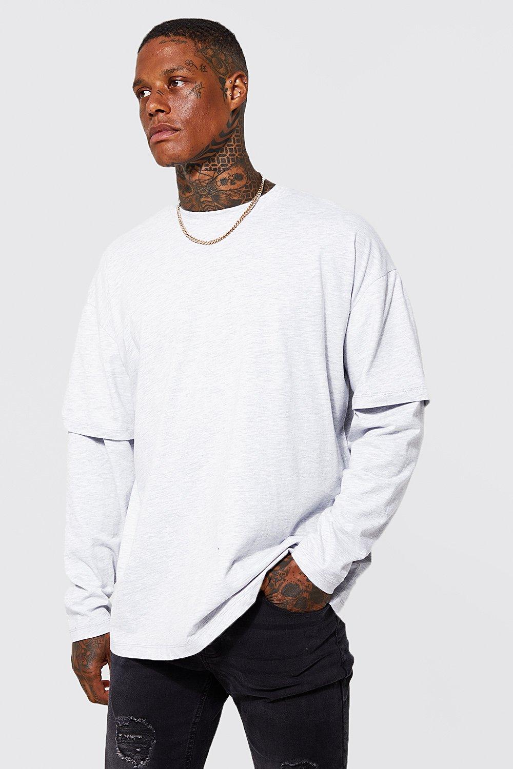 Oversized Faux Layer Long Sleeve T-shirt